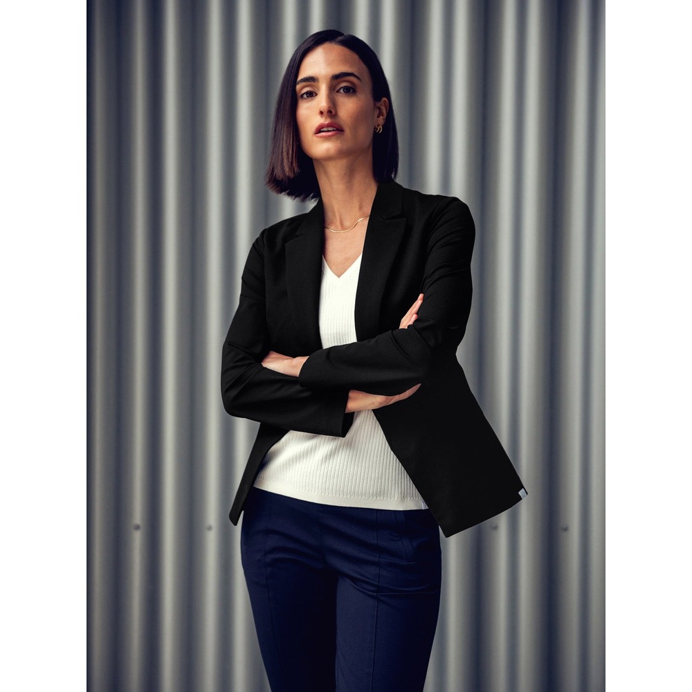 Ministry of Supply Kinetic Blazer Black Women Technical Stretch Travel Jacket